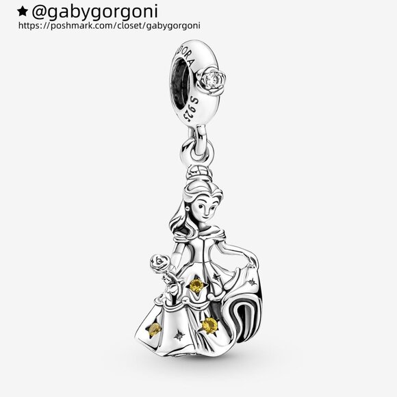 Pandora Disney Beauty and the Beast Dancing Belle Dangle Charm - Picture 1 of 3